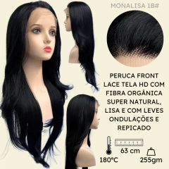 Peruca front lace HD orgânica lisa ondulada super natural na internet