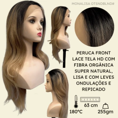Peruca front lace HD orgânica lisa ondulada super natural - comprar online