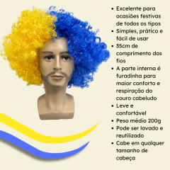 Imagem do Peruca Black Power volumosa festa futebol time torcida cores