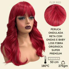 Peruca ondulada com franja orgânica baby liss fibra premium na internet
