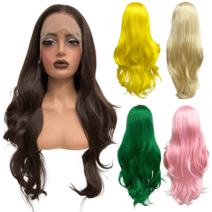 Peruca front lace 13x3 80cm lisa ondulada futura orgânica