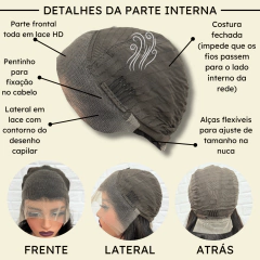 Peruca front lace humana lisa castanho escuro 35cm bob wig na internet