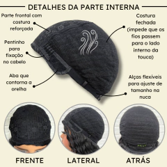 Peruca cacheada ondulada 55cm organica premium volumosa - Perucas & Laces LIONSWIG