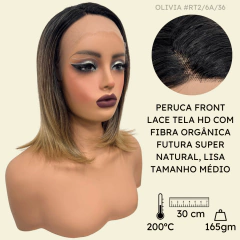Imagem do Peruca front lace média curta orgânica futura 13x1 premium