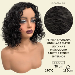 Peruca cacheada curta 30cm orgânico premium confortável na internet