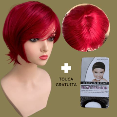 Peruca curta repicada lisa media cosplay personagem anime