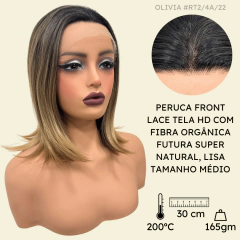 Peruca front lace média curta orgânica futura 13x1 premium - comprar online