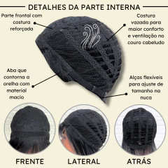 Peruca lisa ombre hair preto franja roxo lilás cosplay 40cm na internet