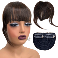 Franja postiça aplique cabelo humano natural topo preto loiro e castanho - Perucas & Laces LIONSWIG