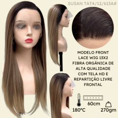 Imagem do Peruca front lace HD orgânica 13x2 lisa super natural 60cm