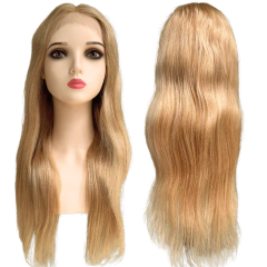 Peruca front lace humana loira claro 13x5x1 natural 65cm