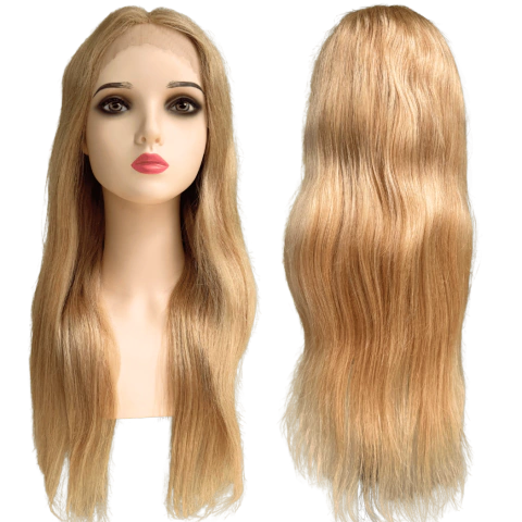 Peruca front lace humana loira claro 13x5x1 natural 65cm