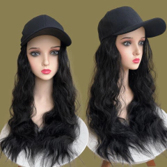 Peruca disfarce embutida em boné longa ondulada fibra 55cm - comprar online