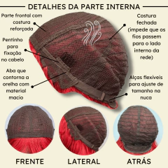 Peruca ondulada com franja orgânica baby liss fibra premium - Perucas & Laces LIONSWIG