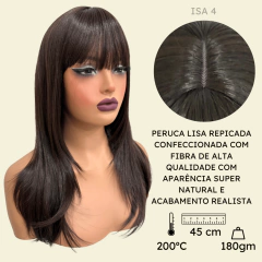Imagem do Peruca lisa repicada com franja 45cm orgânica premium