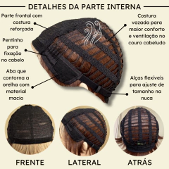 Peruca curta com franja unissex orgânica lisa repicada na internet