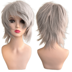 Peruca cosplay repicada curta anime personagem fibra premium - comprar online
