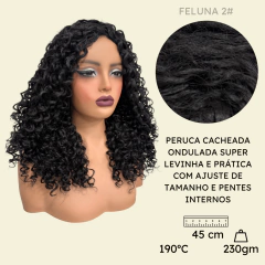 Imagem do Peruca cacheada média ondulada 45cm encaracolada organica