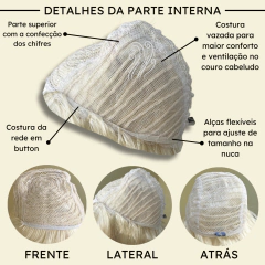 Peruca Loira Com Chifre Franja Diabinho Capetinha Halloween na internet