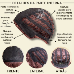 Peruca encaracolada ondulada cacheada com franja orgânica