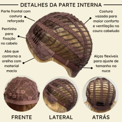 Imagem do Peruca curta com franja unissex orgânica lisa repicada