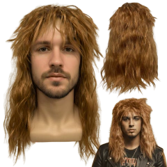 Peruca rock heavy metal anos 60 70 80 ondulada volumosa friz - loja online