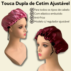 Touca Dupla P de Cetim com Ajuste Regulável Anfi-Frizz - comprar online