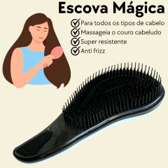 Escova Mágica com Cabo para Desembaraçar Cabelos Colorida - comprar online