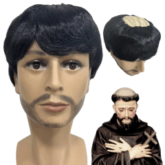 Peruca franciscano padre festa junina topo careca fantasia