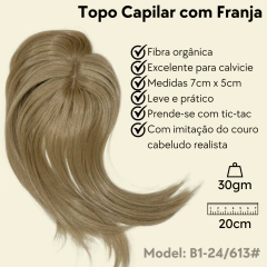 Prótese capilar feminino topo de tic-tac fibra orgânica