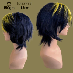 Peruca cosplay repicada curta anime personagem fibra premium - comprar online