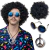 Peruca Hippie Afro Retrô colar e óculos festa anos 50 60 70 - comprar online