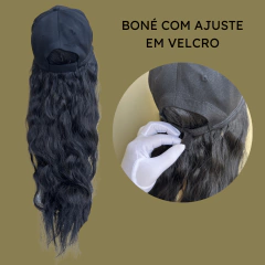 Imagem do Peruca disfarce embutida em boné longa ondulada fibra 55cm