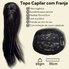Prótese capilar feminino topo de tic-tac fibra orgânica