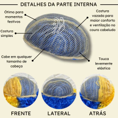 Peruca Black Power volumosa festa futebol time torcida cores