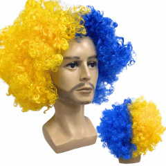 Peruca Black Power volumosa festa futebol time torcida cores - loja online