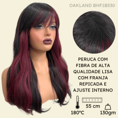 Peruca com franja repicada 55cm média orgânica premium na internet