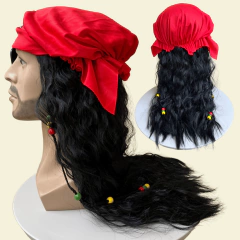 Peruca pirata com Tapa olho bandana one piece capitão jack - comprar online