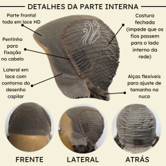 Peruca front lace HD humana cacheada preto natural 55cm na internet