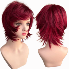 Peruca cosplay repicada curta anime personagem fibra premium - Perucas & Laces LIONSWIG