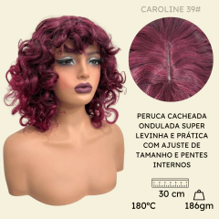 Peruca cacheada curta marsala ombre hair encaracolada 39 - comprar online