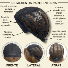 Imagem do Peruca lisa repicada com franja 45cm orgânica premium