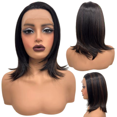 Peruca front lace média curta orgânica futura 13x1 premium - loja online