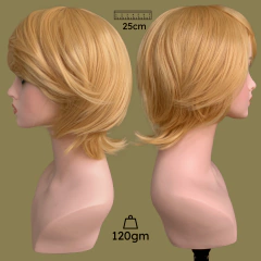 Peruca curta repicada lisa media cosplay personagem anime - comprar online