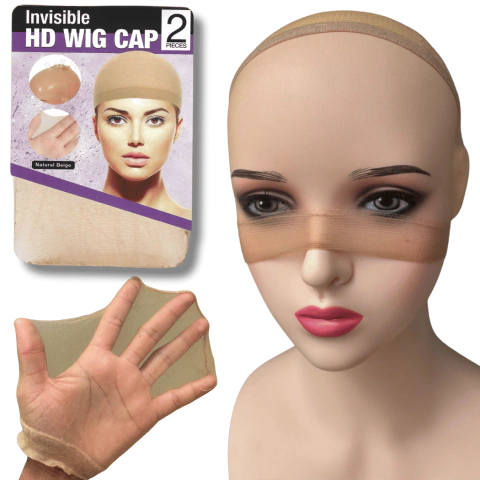 2 Toucas HD Wig Cap invisível Lace front Peruca transparente