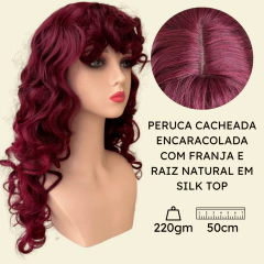 Peruca encaracolada ondulada cacheada com franja orgânica - Perucas & Laces LIONSWIG