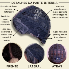 Imagem do Peruca Front Lace Wig Long Bob Orgânica Curta Bio Fibra