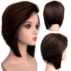 Peruca Front Lace Wig Long Bob Orgânica Curta Bio Fibra