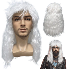 Peruca rock heavy metal anos 60 70 80 ondulada volumosa friz - comprar online