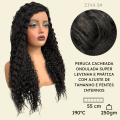 Imagem do Peruca cacheada ondulada 55cm organica premium volumosa